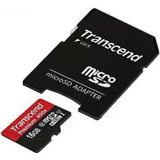 TRANSCEND MicroSDHC-Karte 16GB Premium, Klasse 10 UHS-I 300x + Adapter