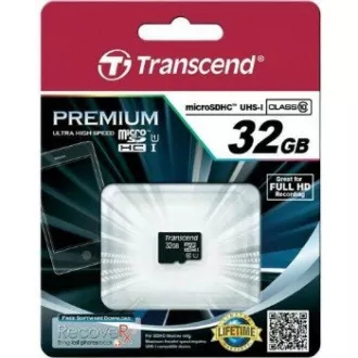 TRANSCEND MicroSDHC-Karte 32GB Premium, Klasse 10 UHS-I 300x, ohne Adapter