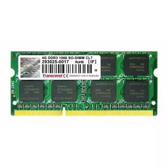 TRANSCEND SODIMM DDR3 4GB 1066MHz 2Rx8 CL7 JetRam™ Einzelhandel