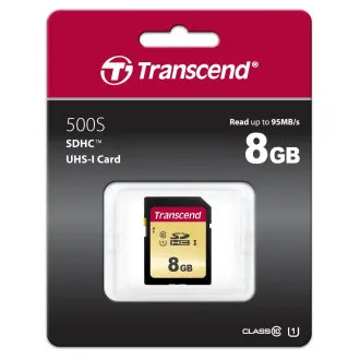 TRANSCEND SDHC-Karte 8GB 500S, UHS-I U1 (R: 95 / B: 60 MB/s)