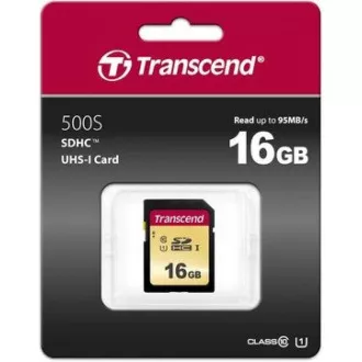 TRANSCEND SDHC-Karte 16GB 500S, UHS-I U1 (R: 95 / B: 60 MB/s)