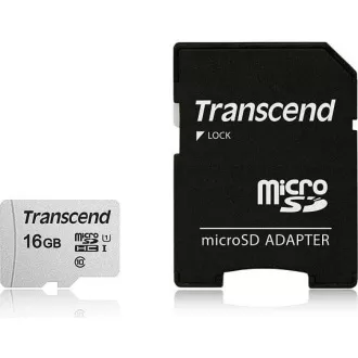 TRANSCEND MicroSDHC-Karte 16GB 300S, UHS-I U1 + Adapter