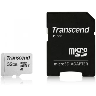 TRANSCEND MicroSDHC-Karte 32GB 300S, UHS-I U1 + Adapter