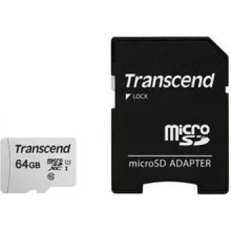 TRANSCEND MicroSDXC-Karte 64GB 300S, UHS-I U1 + Adapter