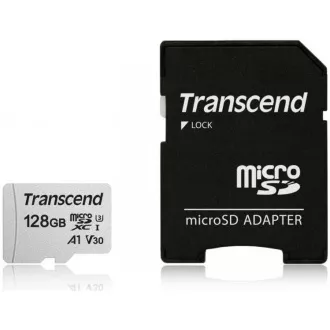 TRANSCEND MicroSDXC-Karte 128GB 300S, UHS-I U3 V30 + Adapter