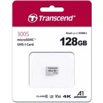 TRANSCEND MicroSDXC-Karte 128GB 300S, UHS-I U3 V30 + Adapter