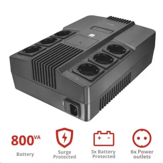 TRUST Maxxon 800VA UPS mit 6 Standard-Steckdosen TRUST Maxxon 800VA UPS mit 6 Standard-Steckdosen