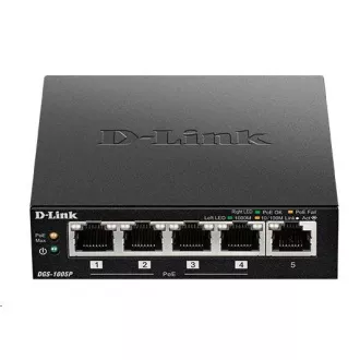 D-Link DGS-1005P 5-Port Gigabit Desktop PoE Switch, 4 Ports sind PoE , PoE Budget 60W D-Link DGS-1005P 5-Port Gigabit Desktop PoE Switch, 4 Ports sind PoE , PoE Budget 60W