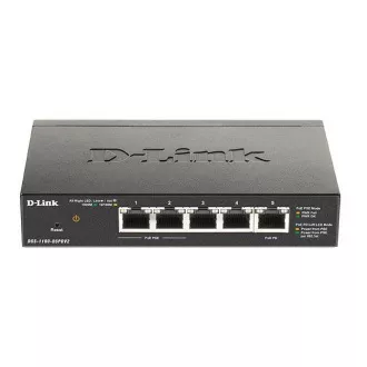 D-Link DGS-1100-05PDV2 5-Port Gigabit PoE Smart Switch, ohne Netzteil - powered by PoE, 2 PoE Ports D-Link DGS-1100-05PDV2 5-Port Gigabit PoE Smart Switch, ohne Netzteil - powered by PoE, 2 PoE Ports