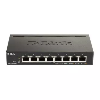 D-Link DGS-1100-08PV2 8-Port Gigabit Smart Managed PoE Switch, PoE-Budget 64W, lüfterlos