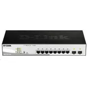 D-Link DGS-1210-10P 10-port Gigabit Smart  PoE Switch, 8x GbE PoE , 2x SFP, PoE 65W, lüfterlos