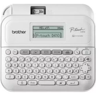 BROTHER Etikettendrucker PT-D410 - 18mm, TZe USB-Farbbänder, Desktop-Modell, AA-Batteriebetrieb 6 Stück