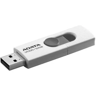 ADATA Flash Disk 64GB UV220, USB 2.0 Dash Drive, weiß / grau ADATA Flash Disk 64GB UV220, USB 2.0 Dash Drive, weiß / grau