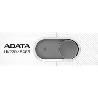 ADATA Flash Disk 64GB UV220, USB 2.0 Dash Drive, weiß / grau ADATA Flash Disk 64GB UV220, USB 2.0 Dash Drive, weiß / grau