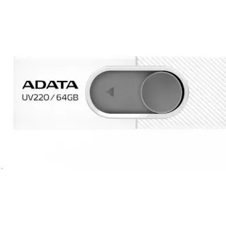 ADATA Flash Disk 64GB UV220, USB 2.0 Dash Drive, weiß / grau ADATA Flash Disk 64GB UV220, USB 2.0 Dash Drive, weiß / grau