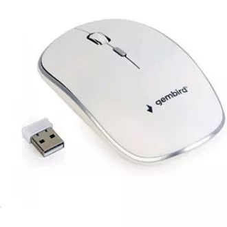 GEMBIRD Maus MUSW-4B-01, weiß, kabellos, USB-Nano-Empfänger