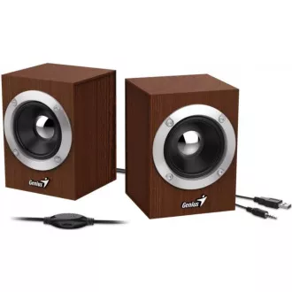 GENIUS Lautsprecher SP-HF280, 2.0, 6W, Holz, braun