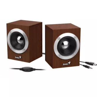 GENIUS Lautsprecher SP-HF280, 2.0, 6W, Holz, braun