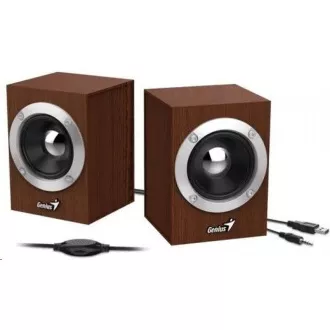 GENIUS Lautsprecher SP-HF280, 2.0, 6W, Holz, braun