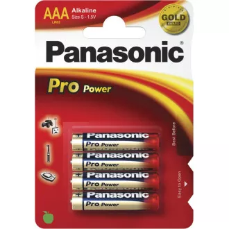 PANASONIC Alkaline Batterien Pro Power LR03PPG / 4BP AAA 1,5V (Blister 4 Stück)