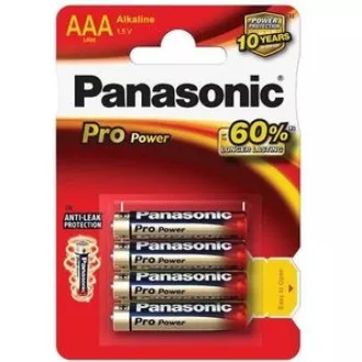PANASONIC Alkaline Batterien Pro Power LR03PPG / 4BP AAA 1,5V (Blister 4 Stück)