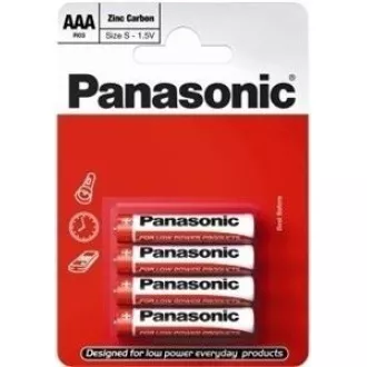 PANASONIC Zink-Kohle-Batterien Rot Zink R03RZ / 4BP EU AAA 1.5V (Blister 4 Stück) PANASONIC Zink-Kohle-Batterien Rot Zink R03RZ / 4BP EU AAA 1.5V (Blister 4 Stück)