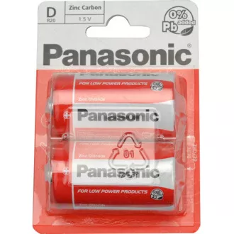 PANASONIC Zink-Kohle-Batterien Red Zinc R20RZ / 2BP EU D 1.5V (Blister 2 Stück)