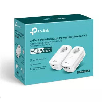 TP-Link TL-PA8033P KIT Pass-Through Powerline-Set (AV1300, 3xGbE, 1xGbE, HomePlug AV2)