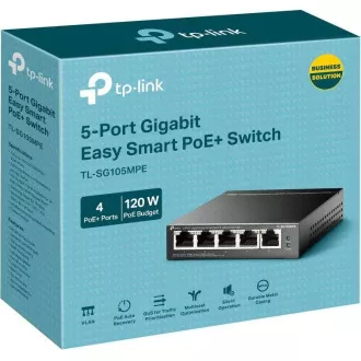 TP-Link Easy Smart Switch TL-SG105MPE (5xGbE, 4xPoE , 120W, lüfterlos) TP-Link Easy Smart Switch TL-SG105MPE (5xGbE, 4xPoE , 120W, lüfterlos)