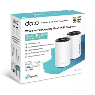 TP-Link Deco PX50(2er-Pack) WiFi6 Powerline Mesh (AX3000, 2, 4GHz/5GHz, 3xGbELAN/WAN) TP-Link Deco PX50(2er-Pack) WiFi6 Powerline Mesh (AX3000, 2, 4GHz/5GHz, 3xGbELAN/WAN)