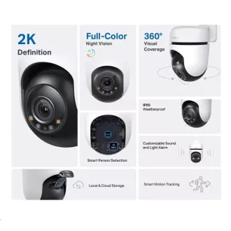 TP-Link Tapo C510W Außenkamera, (3MP, PTZ, 2K 1296p, WiFi, IR 30m, micro SD Karte)
