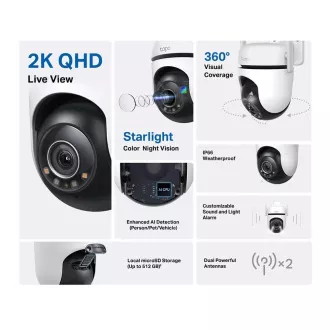 TP-Link Tapo C520WS Kamera für den Außenbereich, (4MP, 2K QHD 1440p, WiFi, IR 30m, microSD-Karte)