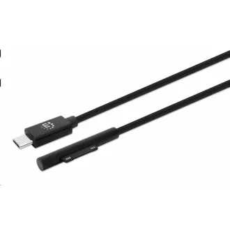Manhattan Ladekabel, Surface Connect auf USB-C Ladekabel (M/M), 15 V / 3 A, 1,8m, schwarz Manhattan Ladekabel, Surface Connect auf USB-C Ladekabel (M/M), 15 V / 3 A, 1,8m, schwarz