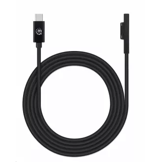 Manhattan Ladekabel, Surface Connect auf USB-C Ladekabel (M/M), 15 V / 3 A, 1,8m, schwarz Manhattan Ladekabel, Surface Connect auf USB-C Ladekabel (M/M), 15 V / 3 A, 1,8m, schwarz