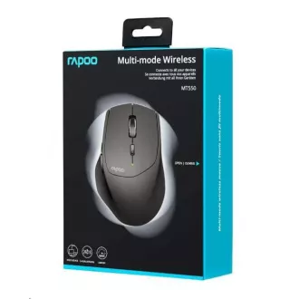 RAPOO Maus MT550 Wireless Laser, Multimode: 2,4 GHz, Bluetooth 3.0 & 4.0, Schwarz
