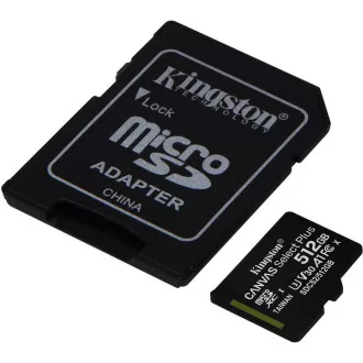 Kingston 512 GB Mikrofon SDXC Canvas Select Plus 100R A1 C10 Karte + SD-Adapter