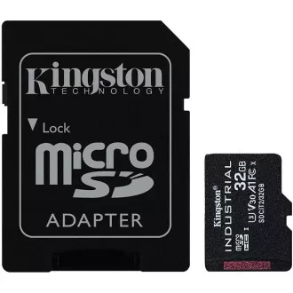 Kingston 32GB microSDHC Industrial C10 A1 pSLC-Karte + SD-Adapter Kingston 32GB microSDHC Industrial C10 A1 pSLC-Karte + SD-Adapter