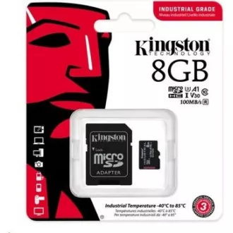 Kingston 8 GB microSDHC Industrie C10 A1 pSLC-Karte + SD-Adapter