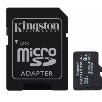 Kingston 8 GB microSDHC Industrie C10 A1 pSLC-Karte + SD-Adapter