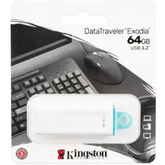 Kingston 64GB USB3.2 Gen 1 DataTraveler Exodia (Weiß   Teal)