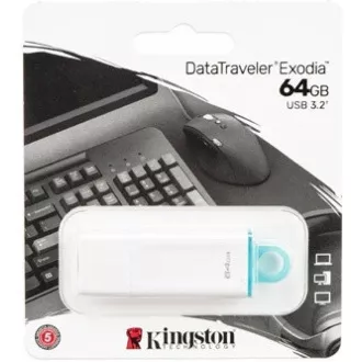 Kingston 64GB USB3.2 Gen 1 DataTraveler Exodia (Weiß   Teal)
