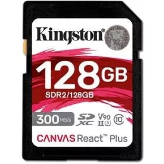 Kingston 128GB Canvas React Plus SDXC UHS-II 300R/260W U3 V90 für Full HD/4K/8K