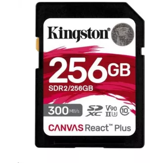 Kingston 256GB Canvas React Plus SDXC UHS-II 300R/260W U3 V90 für Full HD/4K/8K