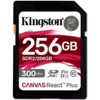Kingston 256GB Canvas React Plus SDXC UHS-II 300R/260W U3 V90 für Full HD/4K/8K