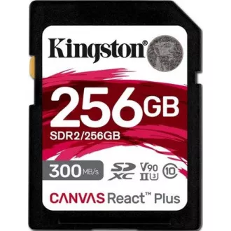 Kingston 256GB Canvas React Plus SDXC UHS-II 300R/260W U3 V90 für Full HD/4K/8K