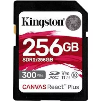 Kingston 256GB Canvas React Plus SDXC UHS-II 300R/260W U3 V90 für Full HD/4K/8K