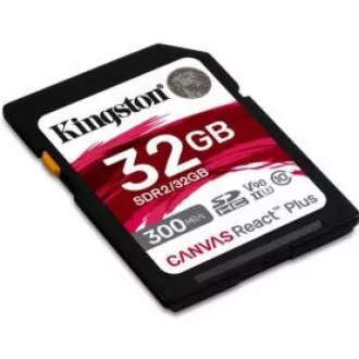 Kingston 32GB Canvas React Plus SDHC UHS-II 300R/260W U3 V90 für Full HD/4K/8K