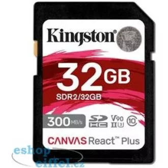 Kingston 32GB Canvas React Plus SDHC UHS-II 300R/260W U3 V90 für Full HD/4K/8K