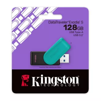 Kingston Flash Drive 128GB USB3.2 Gen 1 DataTraveler Exodia S (Schwarz Türkis) Kingston Flash Drive 128GB USB3.2 Gen 1 DataTraveler Exodia S (Schwarz Türkis)