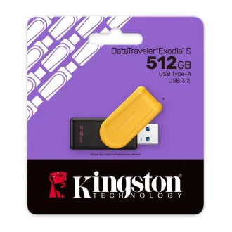 Kingston Flash Drive 512GB USB3.2 Gen 1 DataTraveler Exodia S (Schwarz Gelb) - Gebraucht Kingston Flash Drive 512GB USB3.2 Gen 1 DataTraveler Exodia S (Schwarz Gelb) - Gebraucht
